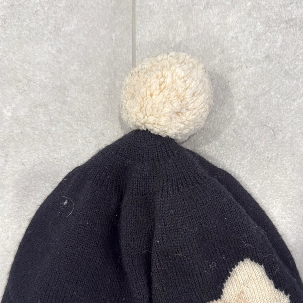 Kate Spade Bow Ski Hat with Kids Black and White Pom-Pom Hat - Picture 5 of 7